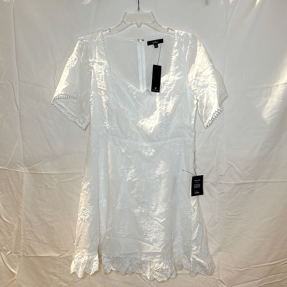 White sun dress NEVER WORN! Intended for bridal activities but too small!